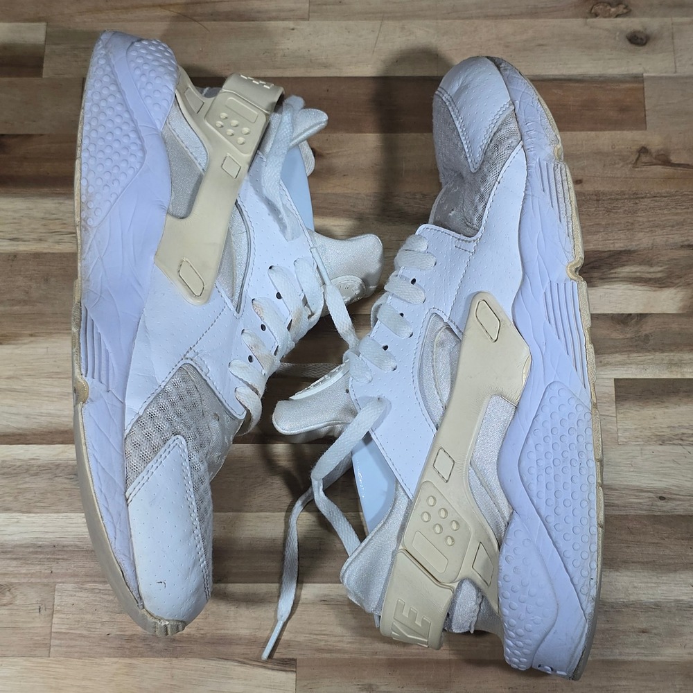 Nike Air Huarache Run Triple White 318429-111 Men's Size 12 Sneakers
